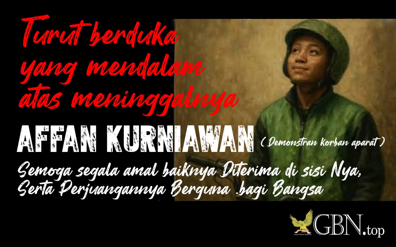 Berduka Cita Atas Meninggalnya Affan Kurniawan, Seorang Pengemudi Ojek Online