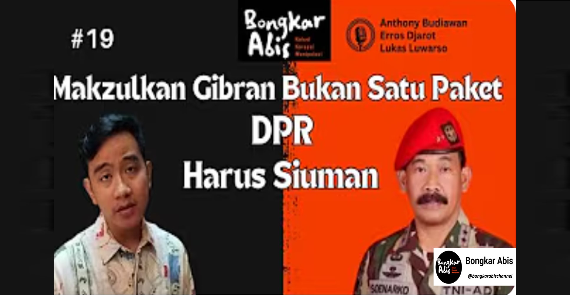 Makzulkan Gibran Bukan Satu Paket, DPR Harus Siuman